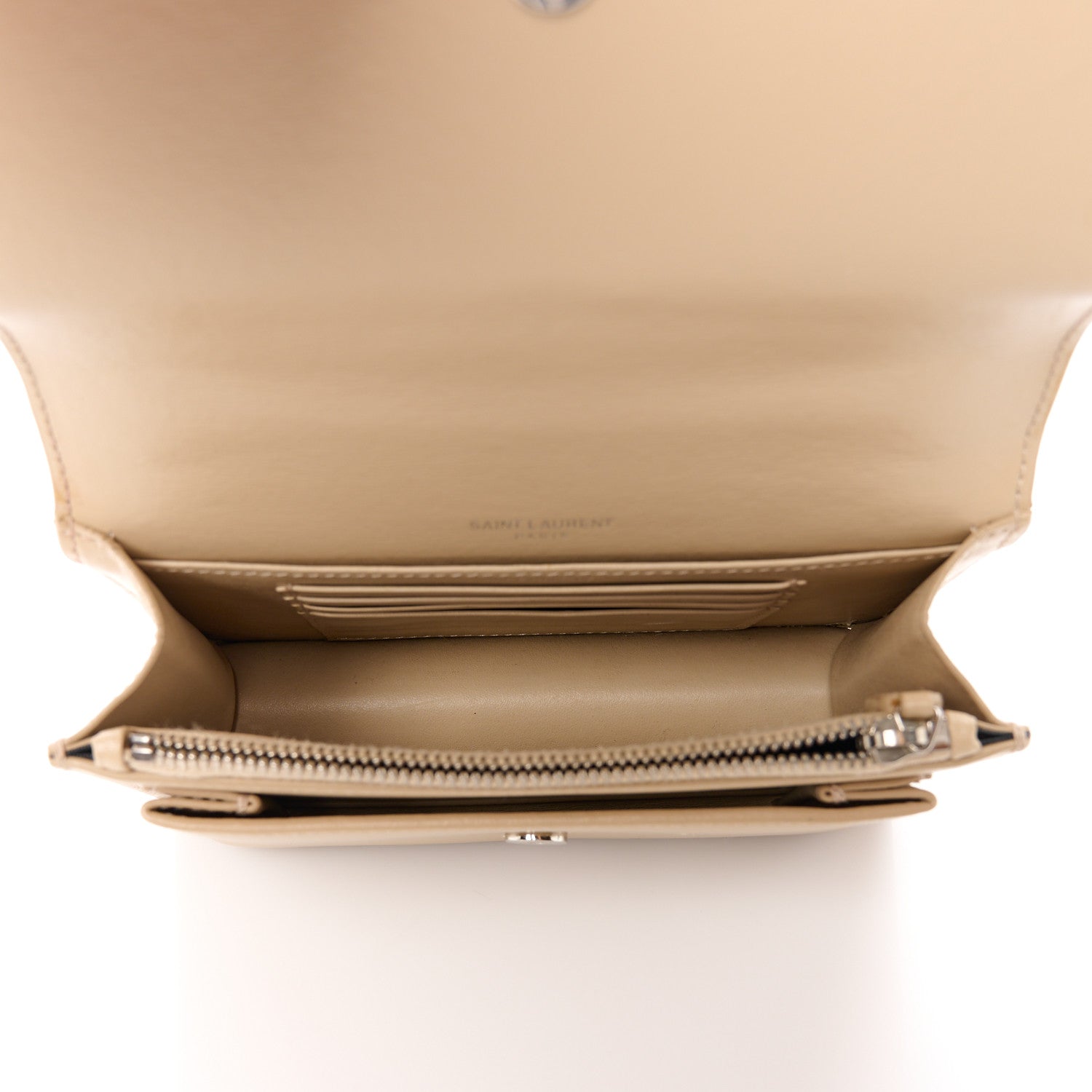 Saint Laurent Calfskin Monogram Sunset Chain Wallet Nude Powder 5 of 14