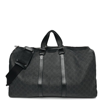 Gucci GG Supreme Monogram Medium Carry-On Duffle Bag Black Grey 1 of 12