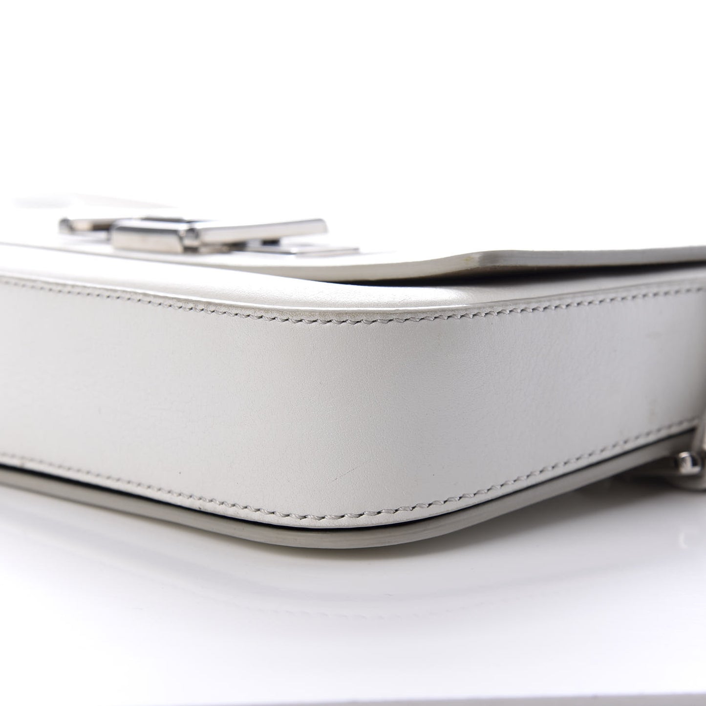 Vitello Dolce Bi-Color 3Baguette Shoulder Bag White Black