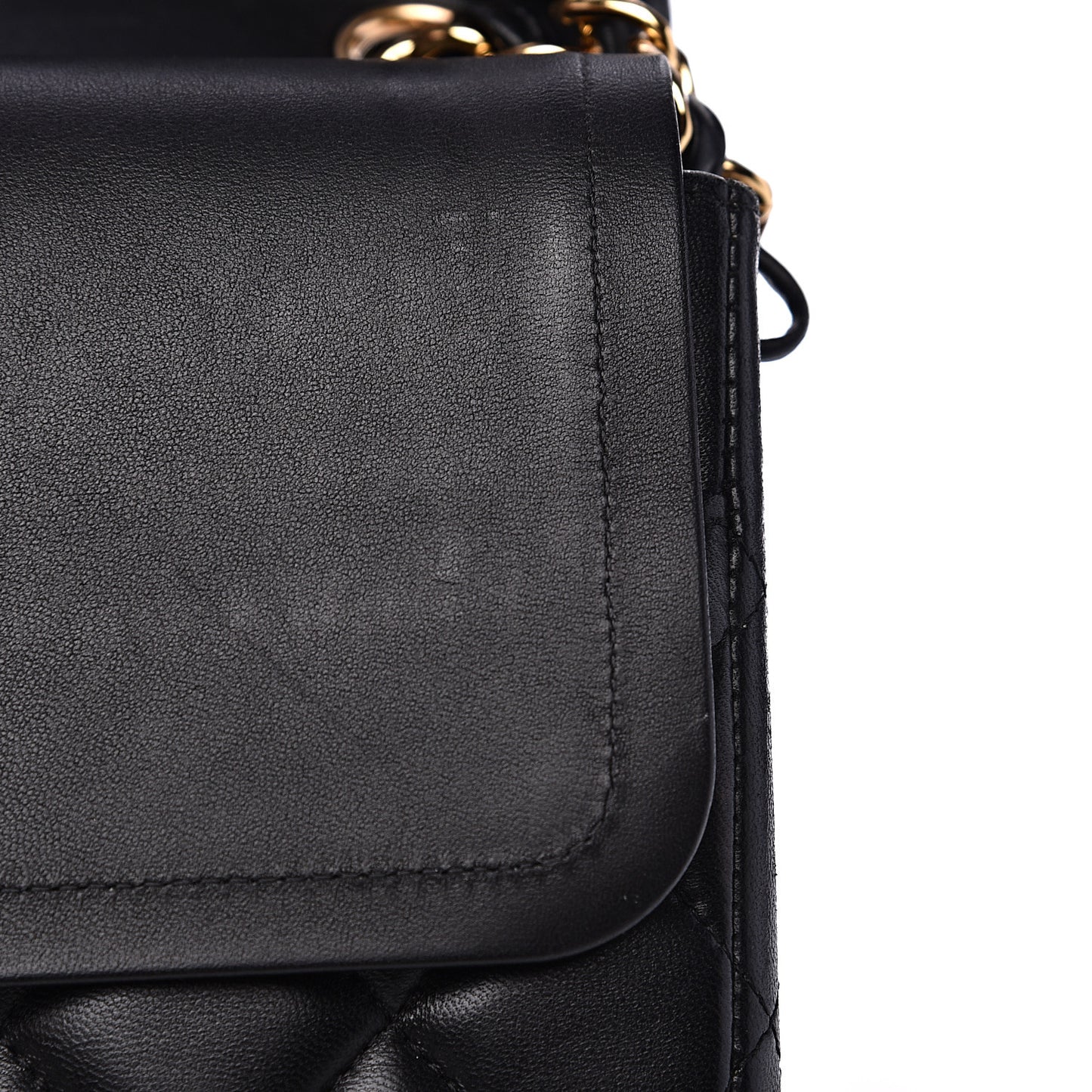 Lambskin Quilted Jumbo Double Flap Black
