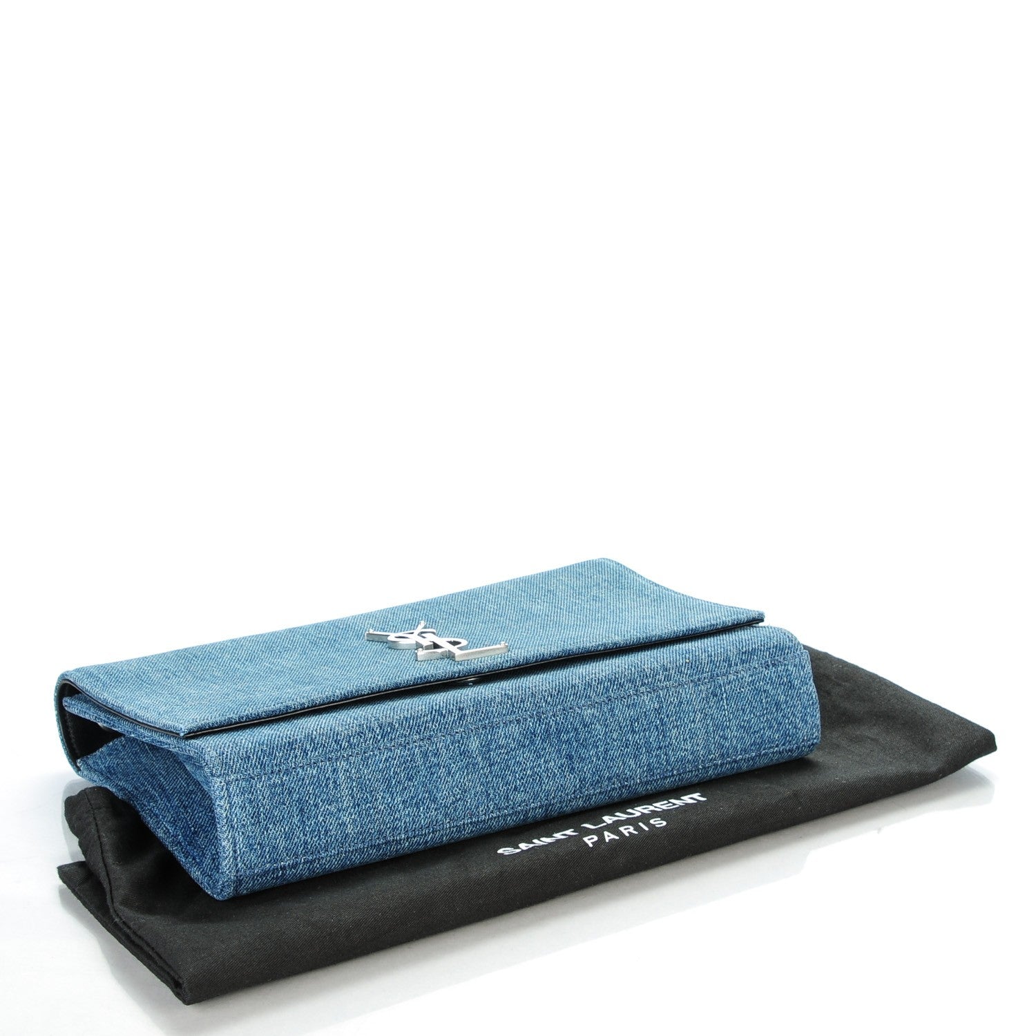 Saint Laurent Denim Medium Classic Monogram Satchel Blue 4 of 8