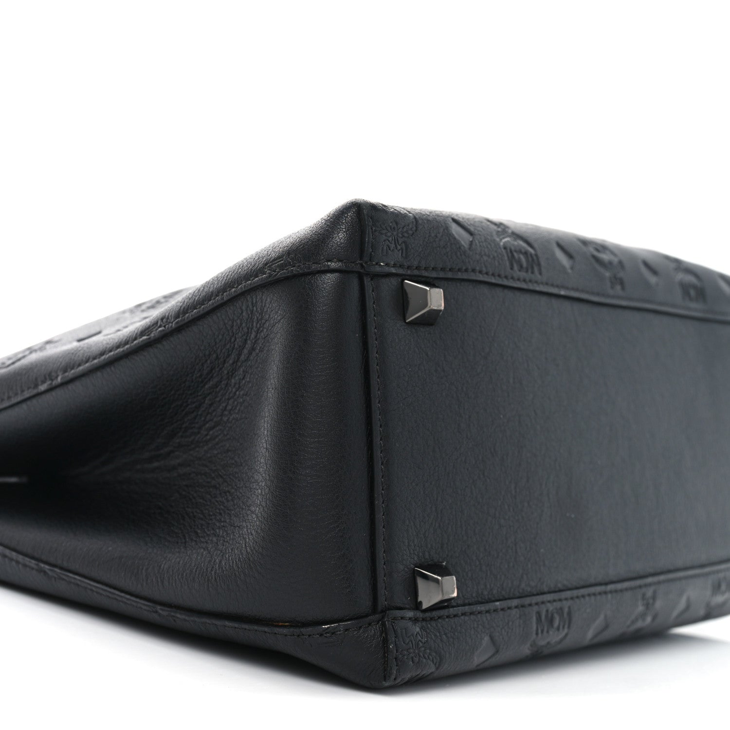 MCM Calfskin Ottomar Monogram Sarah Convertible Hobo Black 8 of 10