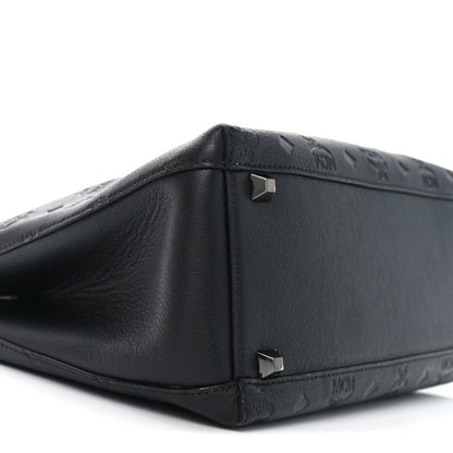 MCM Calfskin Ottomar Monogram Sarah Convertible Hobo Black 8 of 10