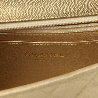 Chanel Metallic Caviar Quilted Mini Top Handle Rectangular Flap Gold 8 of 10