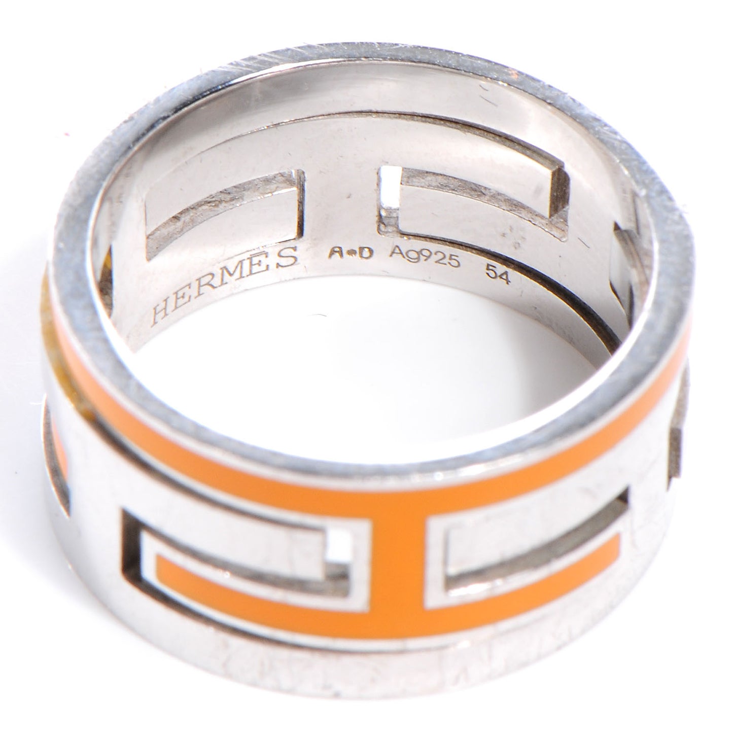 Sterling Silver Arcane H Ring Orange 54 US 7