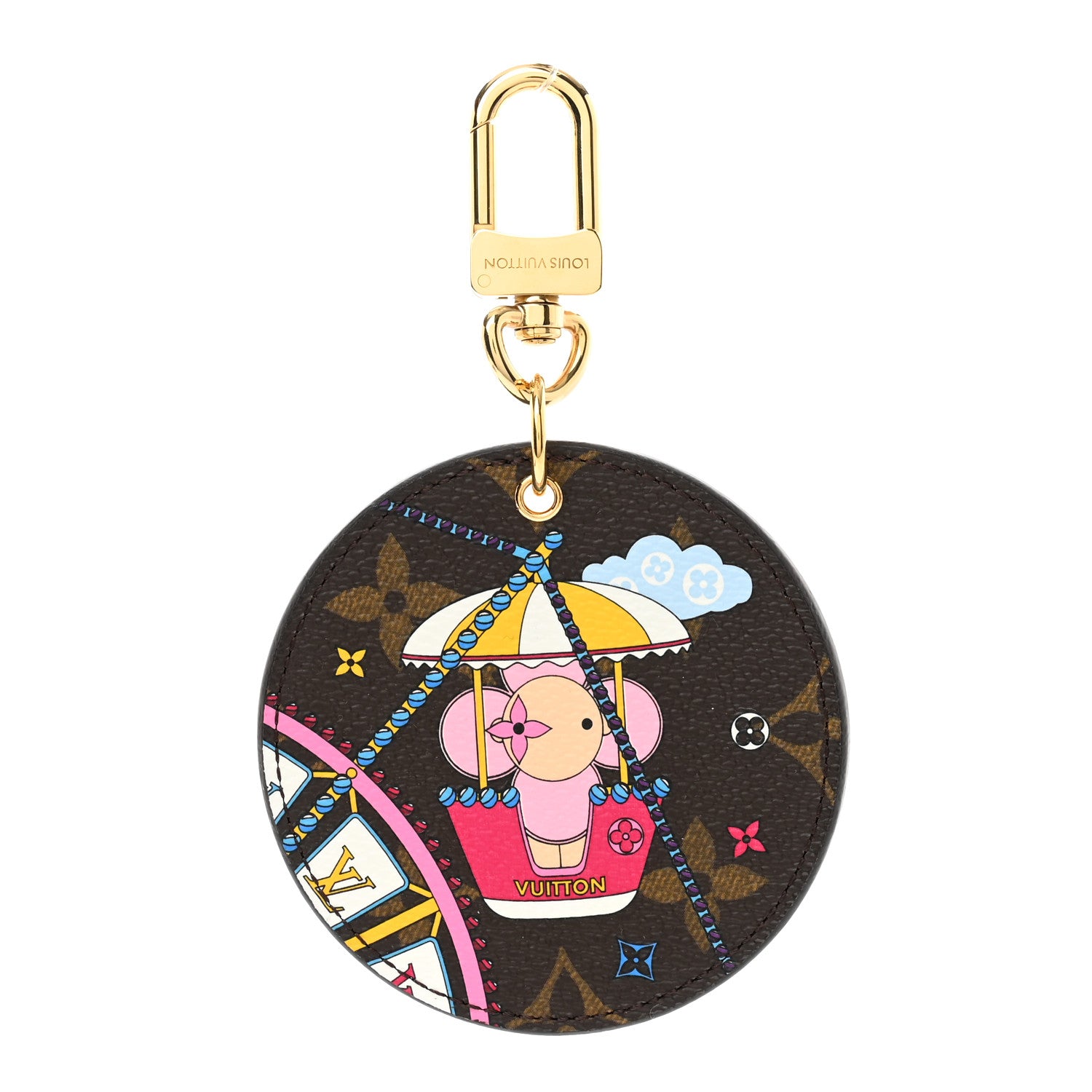 Louis Vuitton Monogram 2020 Christmas Animation Big Wheel Bag Charm Key Ring Rose Ballerine 1 of 5