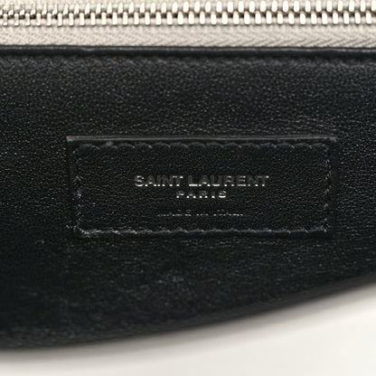 Saint Laurent Metallic Nappa Silk Fetiche Clutch Argento 6 of 11