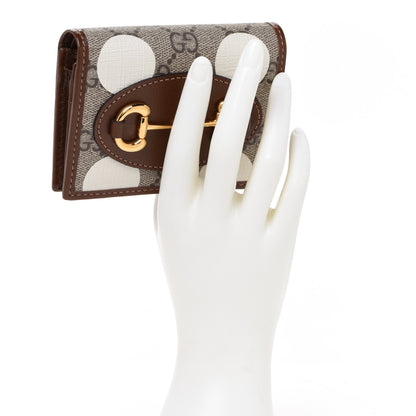 Gucci GG Supreme Monogram Geometric Horsebit 1955 Card Case Wallet Beige Brown Sugar Multicolor 2 of 8