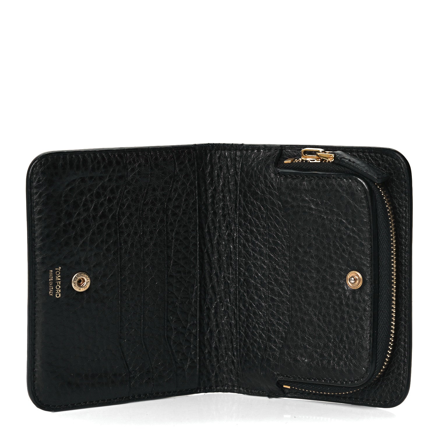 Tom Ford Grained Calfskin Zip Coin Purse Black 6 of 13