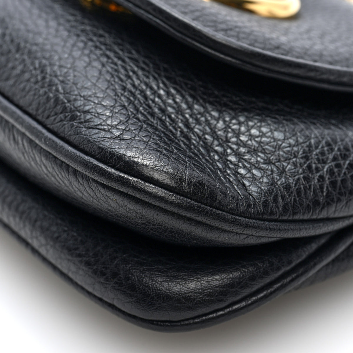 Gucci Pebbled Calfskin Small 1973 Chain Shoulder Bag Black 11 of 11