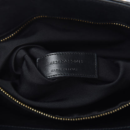 Saint Laurent Lambskin Matelasse Chevron Monogram Shopping Bag Black 7 of 16