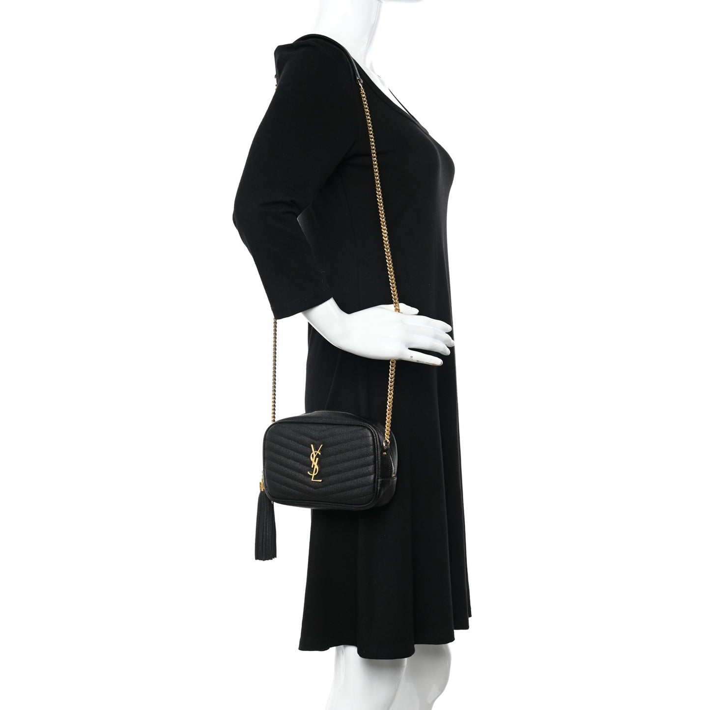 Grain De Poudre Matelasse Monogram Mini Lou Camera Bag Black