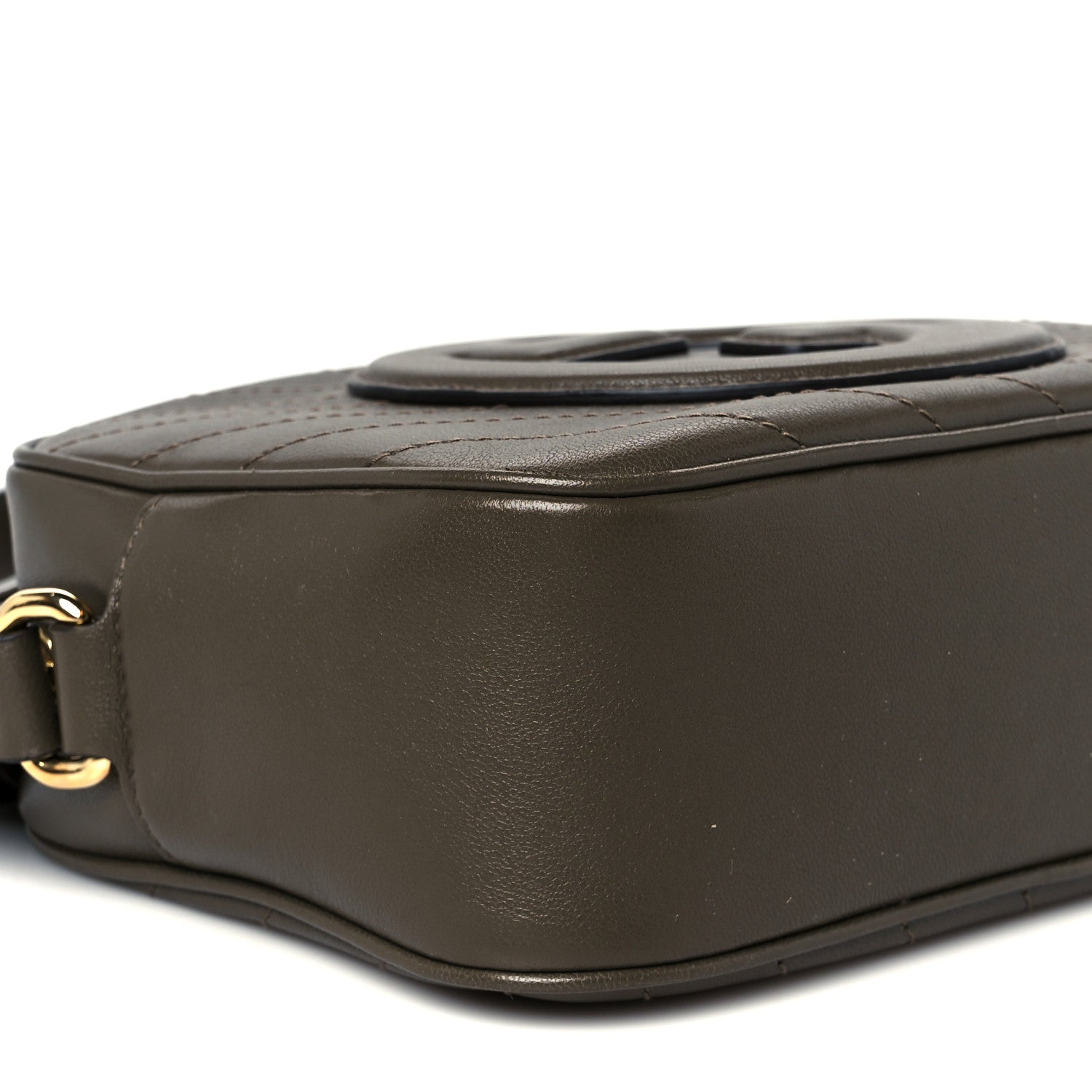 Gucci Sakai Be Green Calfskin Diagonal Stitched Small Blondie Shoulder Bag Craclet Brown 9 of 10