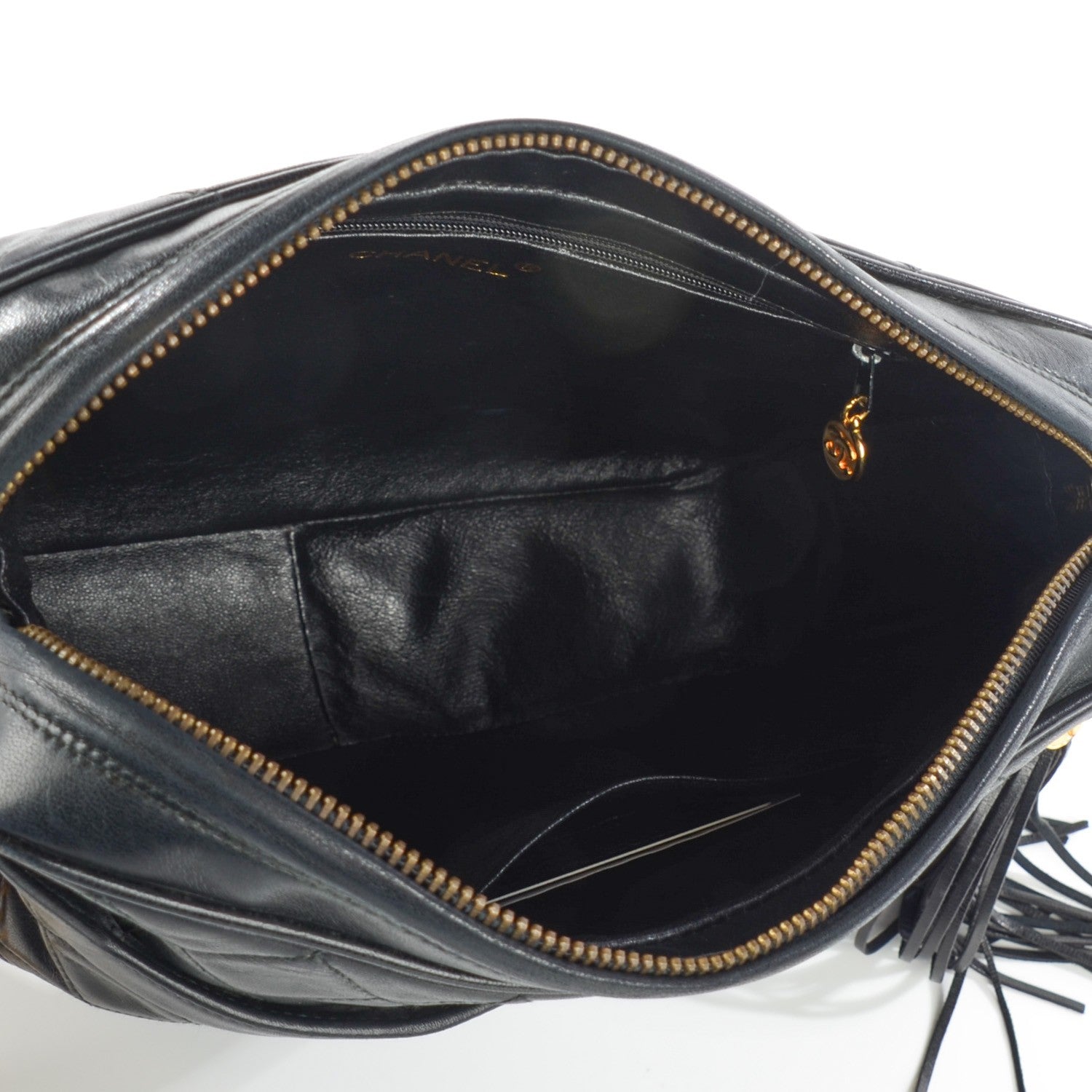 Chanel Lambskin Quilted Tassel Camera Case Black 5 of 8