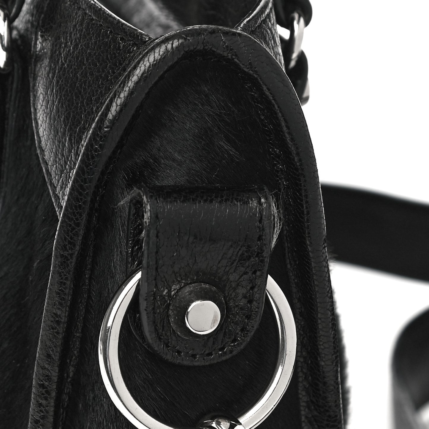Pony Hair Silver Classic Hardware Mini City Black