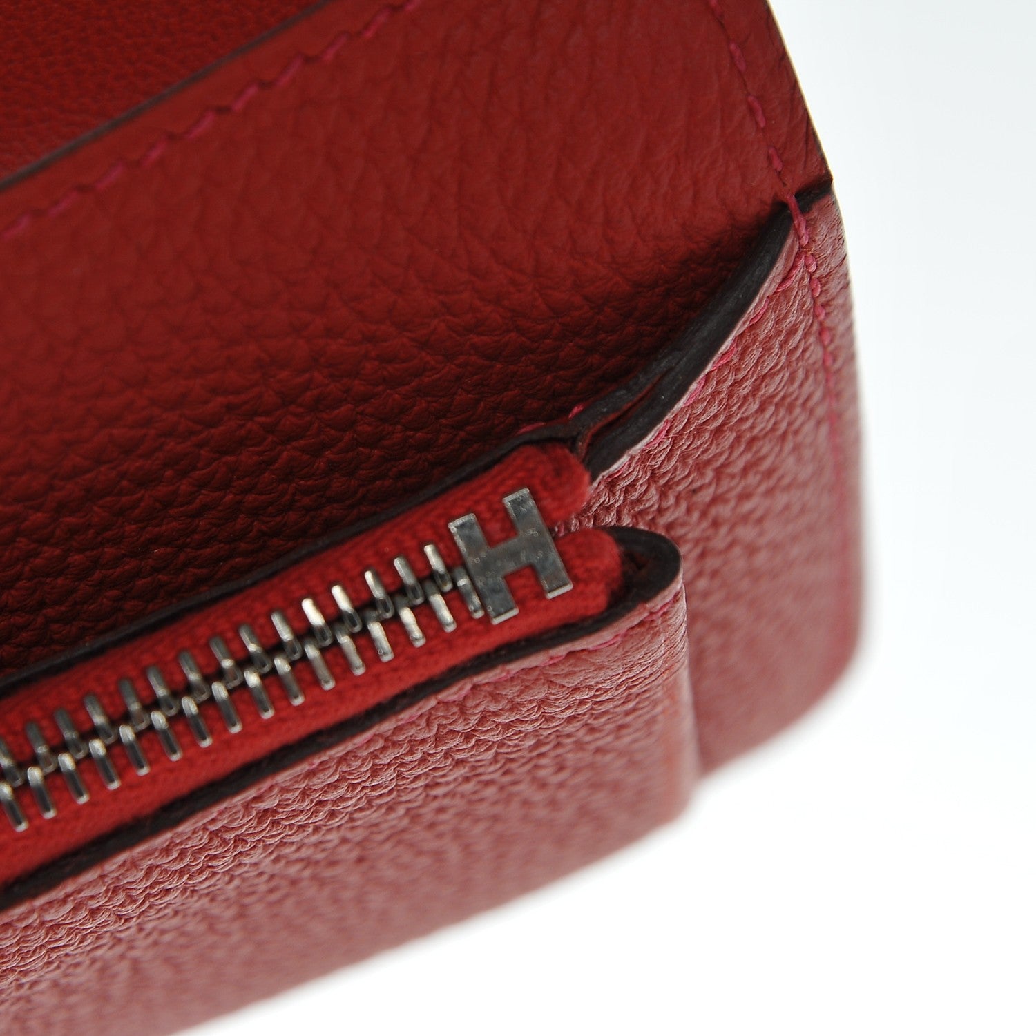 Hermes Togo Dogon Compact Shadow Wallet Rouge Pivoine 8 of 8