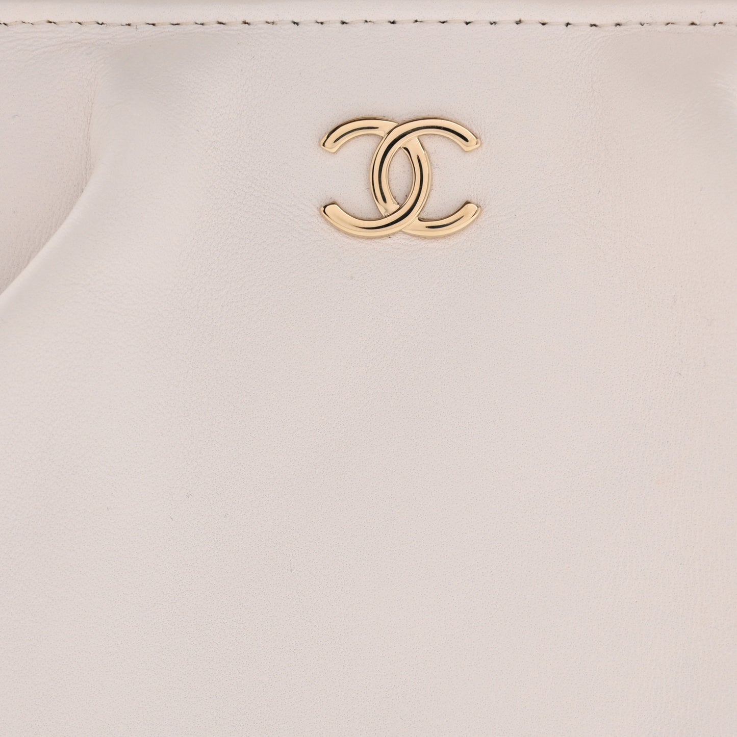 Lambskin Quilted Wave Clutch White