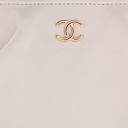 Chanel Lambskin Quilted Wave Clutch White 8 of 12