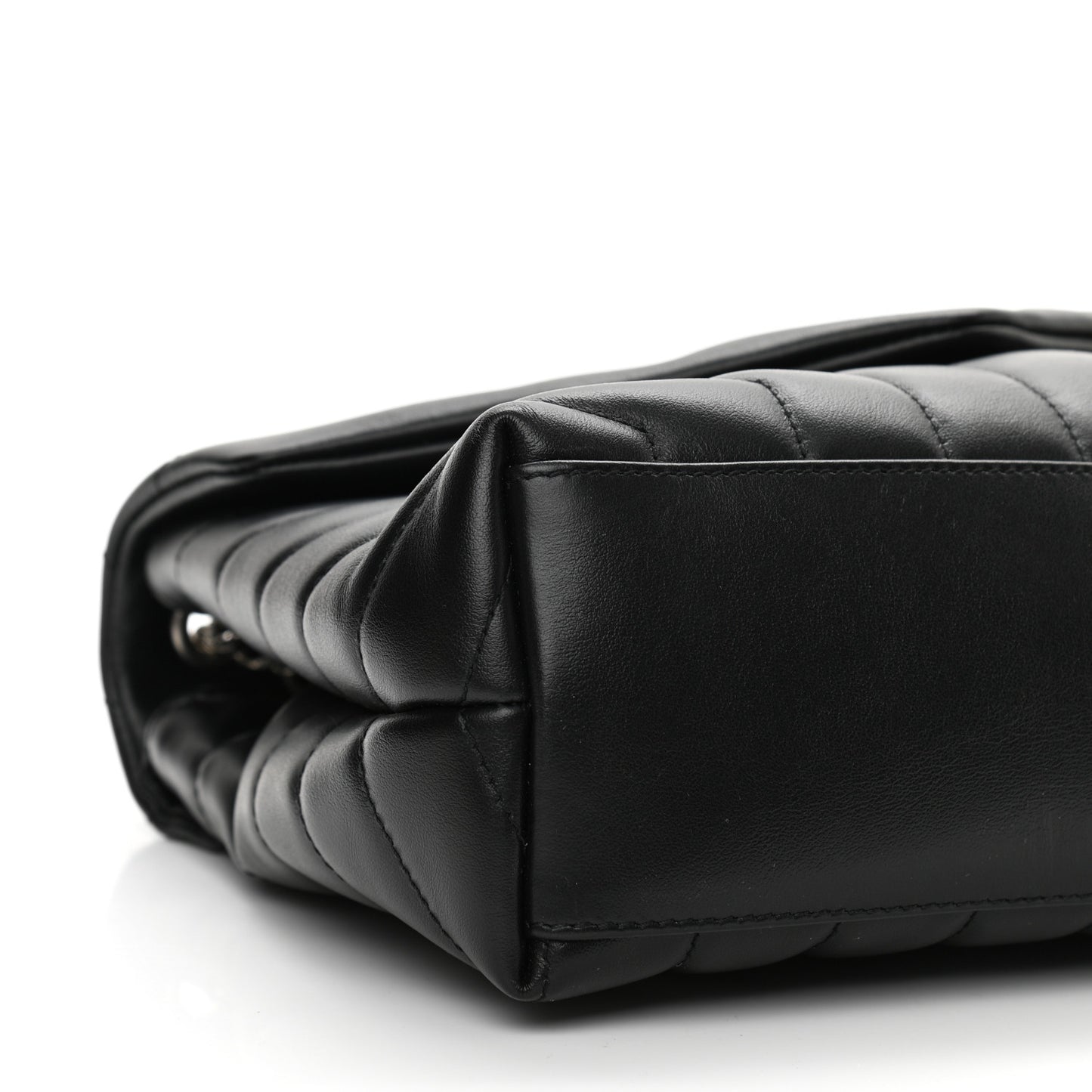 Calfskin Y Quilted Monogram Small Loulou Chain Satchel Black