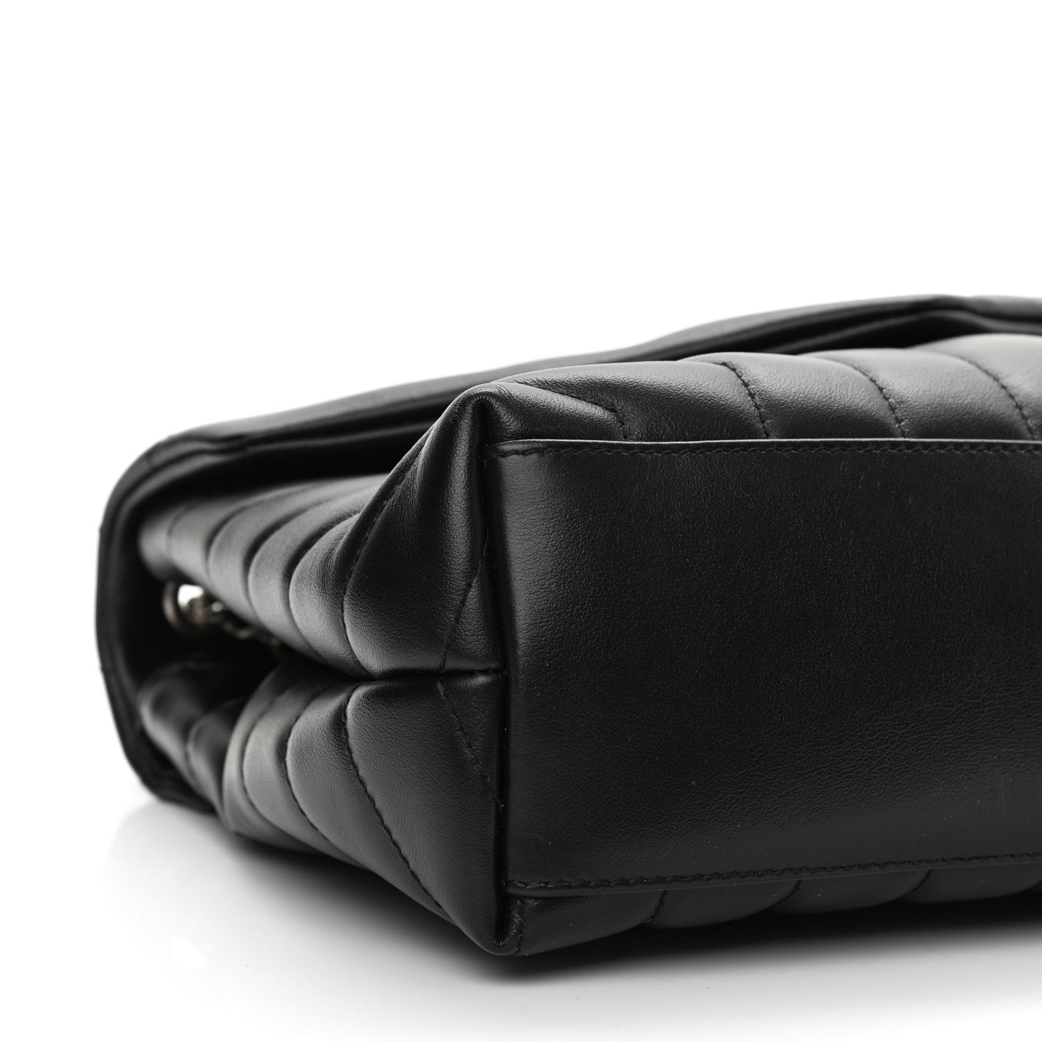 Saint Laurent Calfskin Y Quilted Monogram Small Loulou Chain Satchel Black 8 of 10