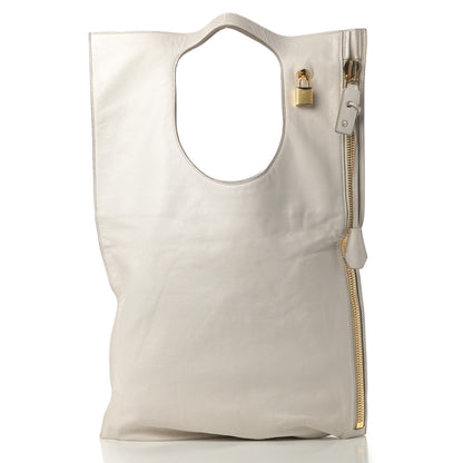 Tom Ford Ramskin Small Alix Padlock Zip Shoulder Bag White 3 of 13