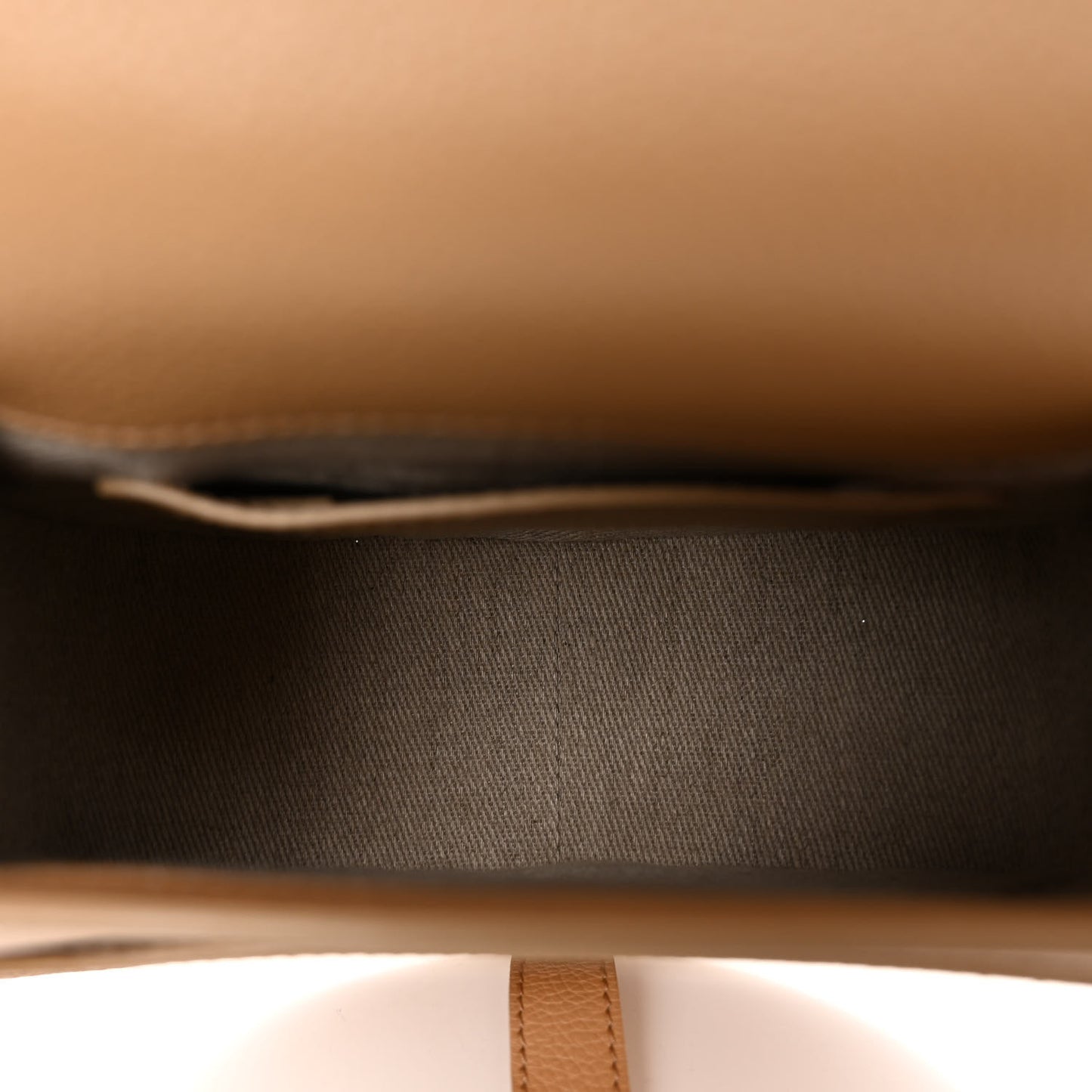Grained Calfskin Small Marcie Saddle Bag Milky Brown
