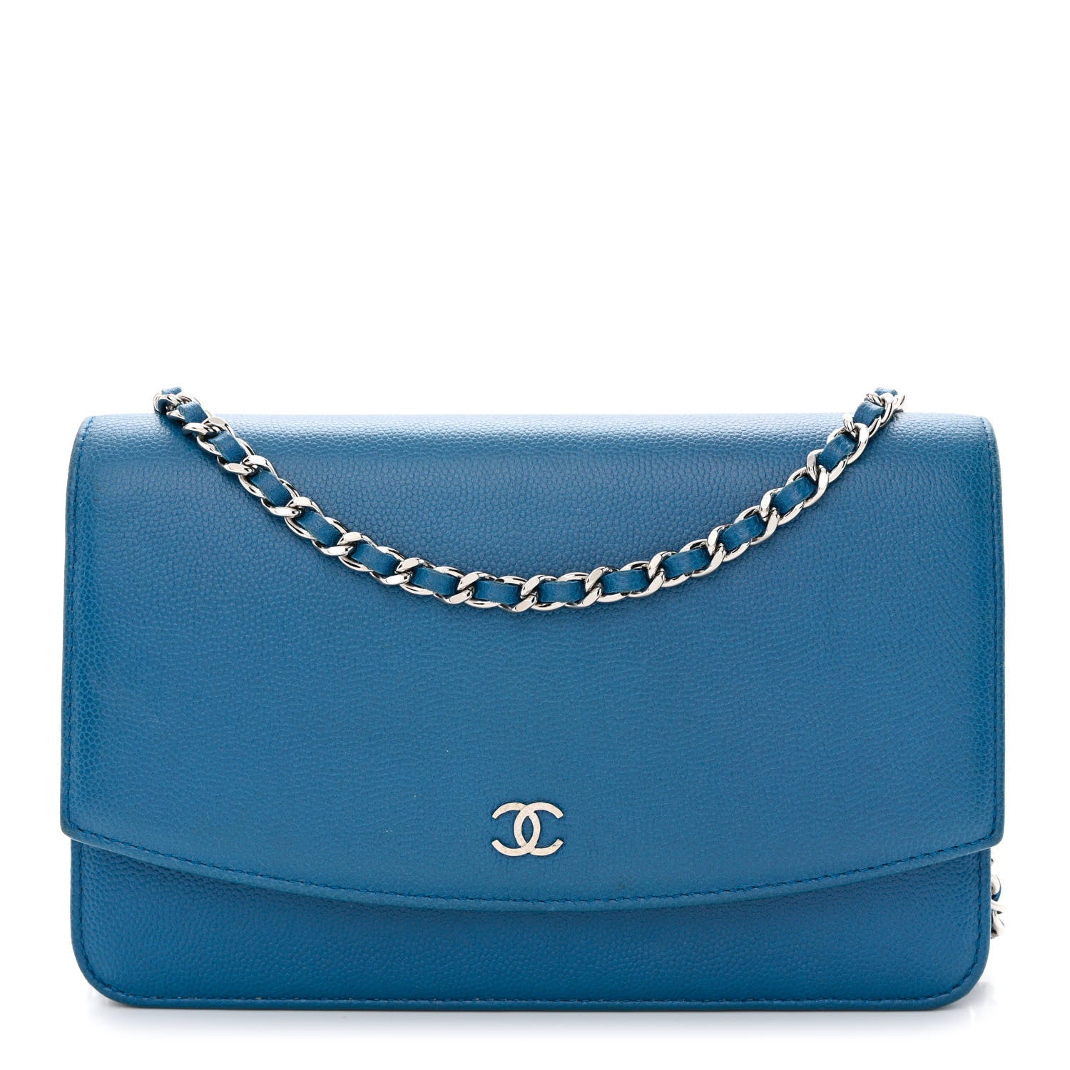 Chanel Caviar Sevruga Wallet on Chain WOC Blue 1 of 13