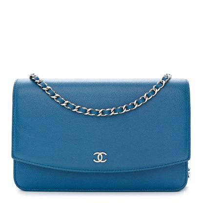 Chanel Caviar Sevruga Wallet on Chain WOC Blue 1 of 13
