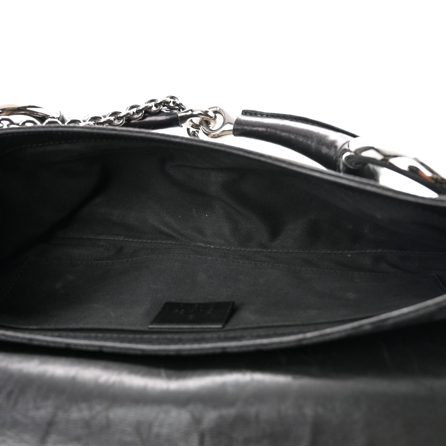 Monogram Studded Horsebit Clutch Black