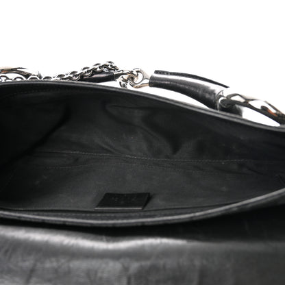 Gucci Monogram Studded Horsebit Clutch Black 5 of 23