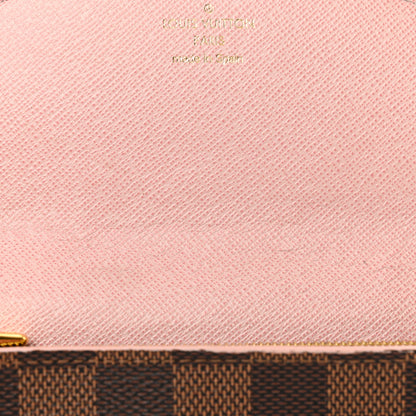 Louis Vuitton Damier Ebene Studded Sarah Wallet NM Rose Ballerine 20 of 24