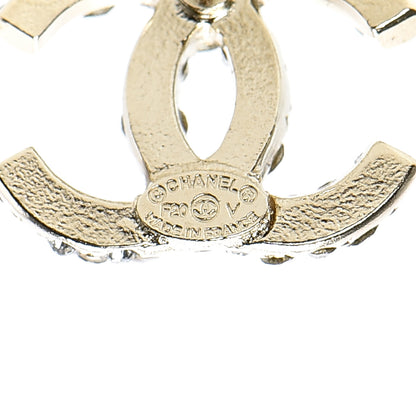 Chanel Crystal CC Earrings Light Gold 4 of 5