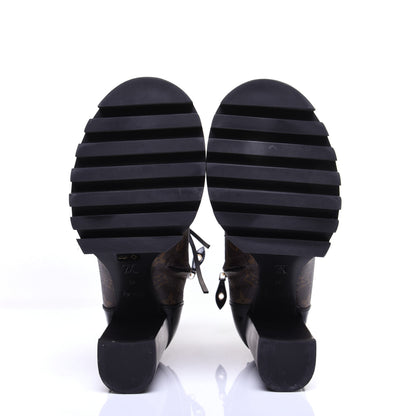 Louis Vuitton Patent Calfskin Monogram Star Trail Ankle Boots 41 Black 7 of 13