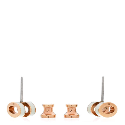 Hermes Rose Gold Lacquered Mini Pop H Earrings Vert Fizz 3 of 6