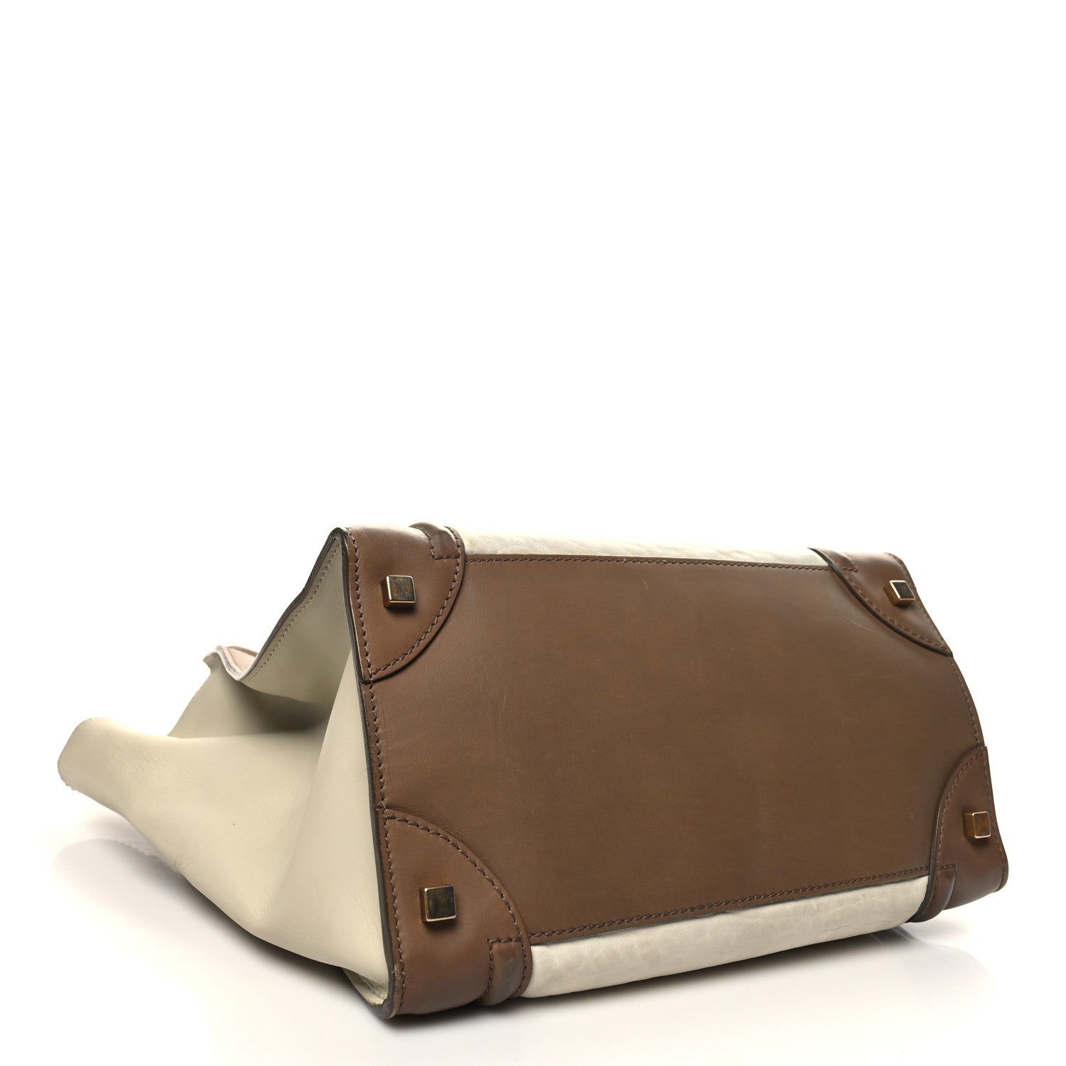 Celine Smooth Calfskin Shrunken Lambskin Mini Tri-Color Luggage Chalk 4 of 16