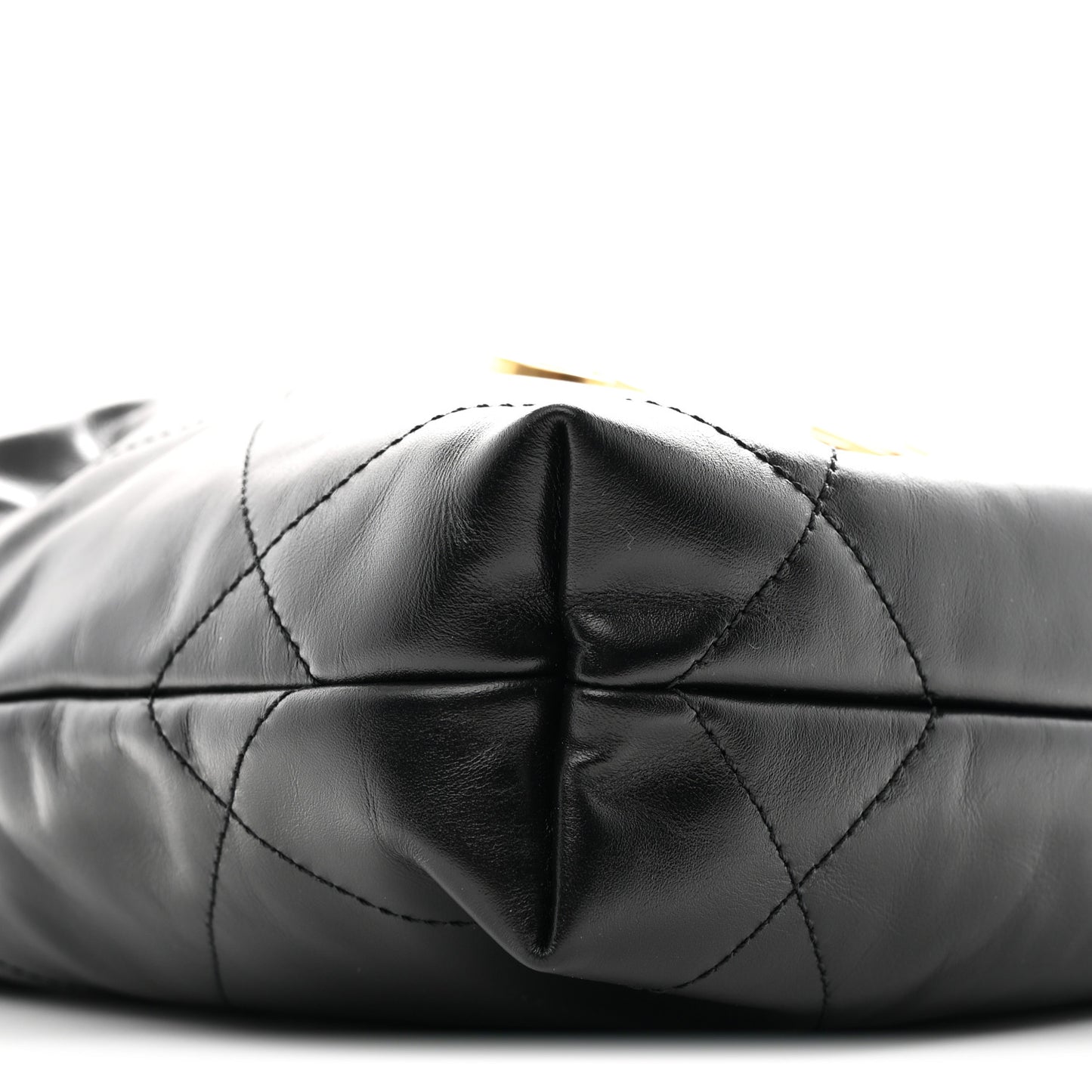 Shiny Calfskin Quilted Mini Chanel 22 Black