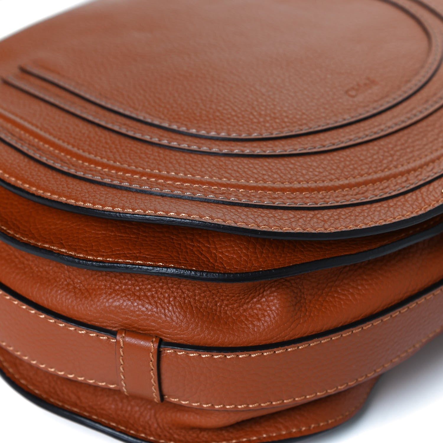 Chloe Calfskin Medium Marcie Round Crossbody Bag Tan 11 of 12