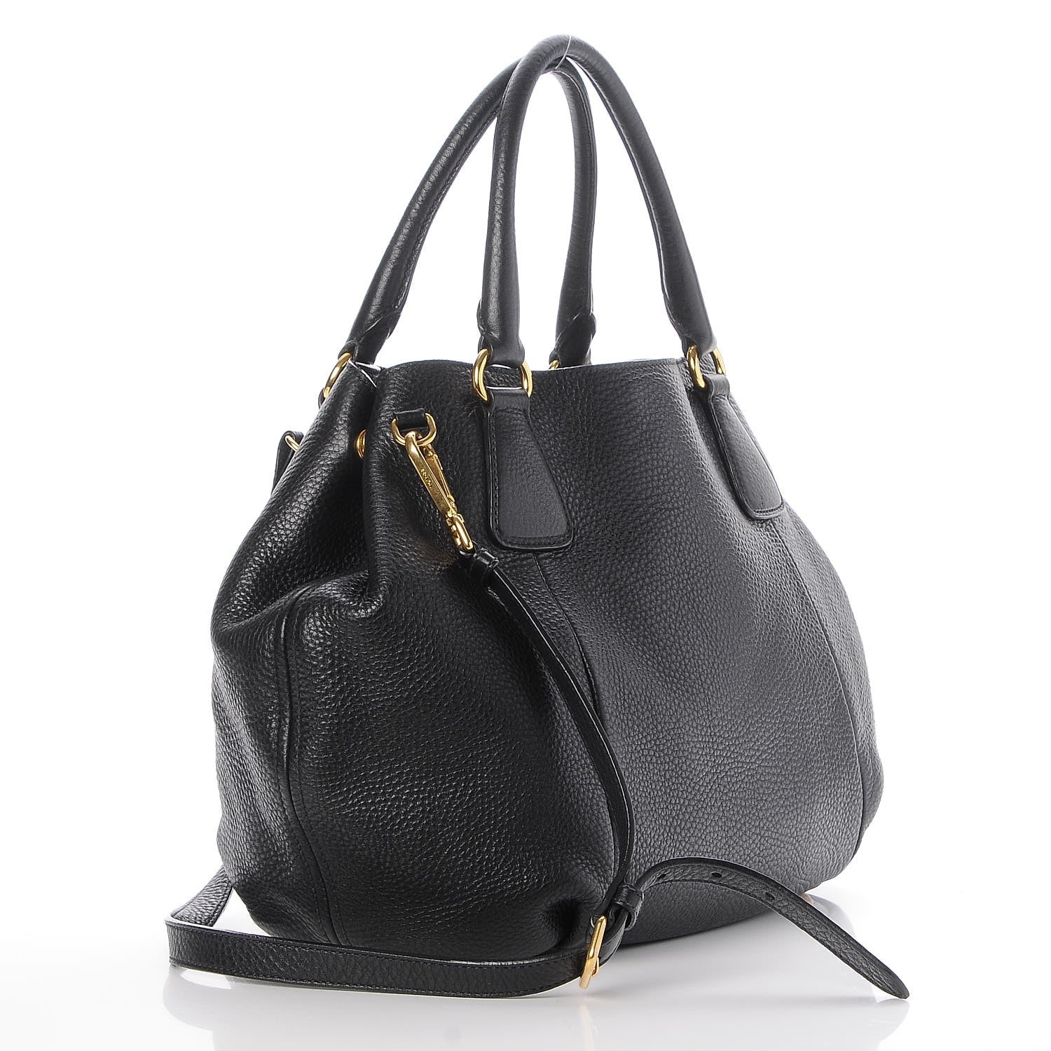 Prada Vitello Daino Tote Nero Black 4 of 9
