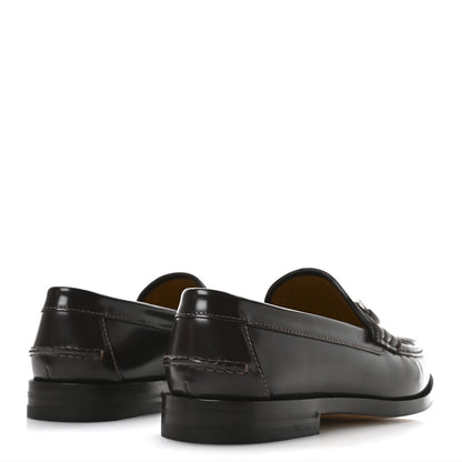 Gucci Calfskin GG Embossed Horsebit Loafers 8 Cocoa 5 of 10