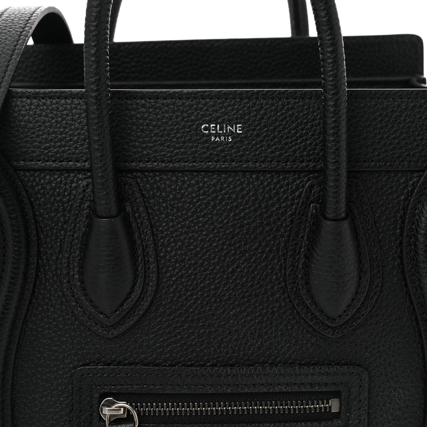Drummed Calfskin Nano Luggage Black