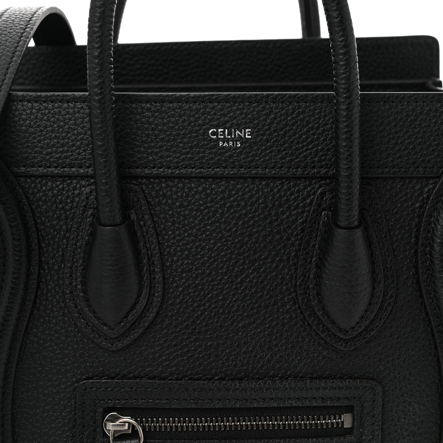 Celine Drummed Calfskin Nano Luggage Black 8 of 10