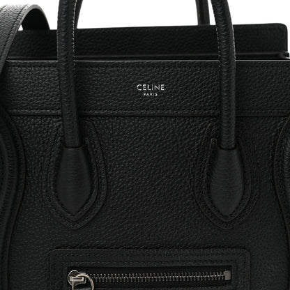 Celine Drummed Calfskin Nano Luggage Black 8 of 10