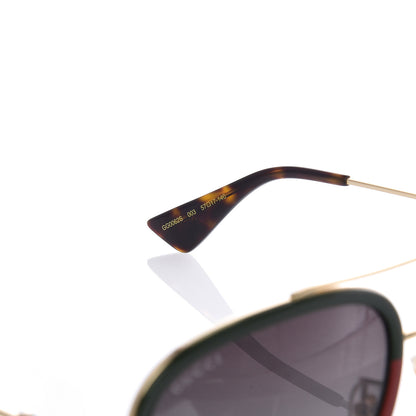 Gucci Web Aviator Sunglasses GG0062S Green Red 5 of 8