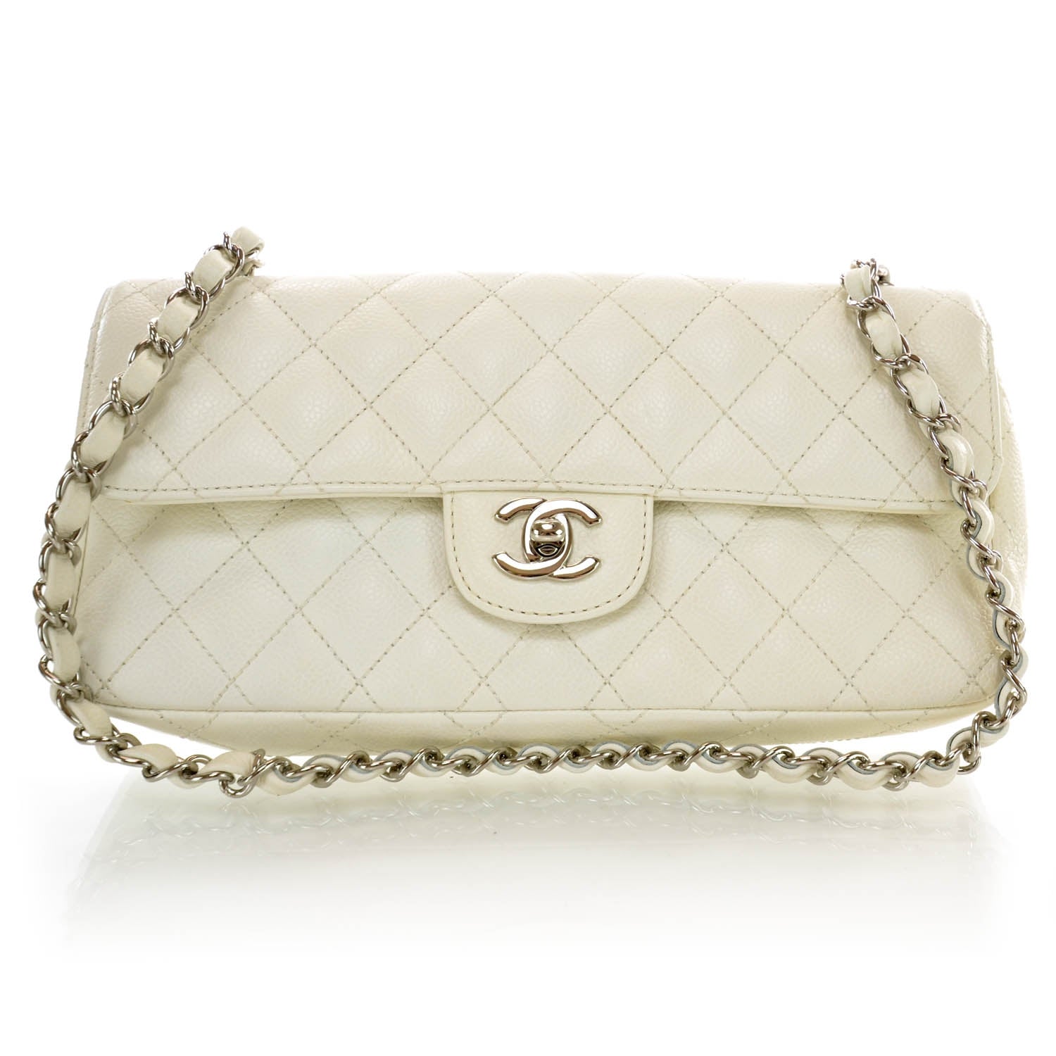 Chanel Caviar East West Flap White 1 of 9