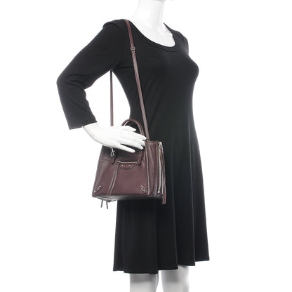 Balenciaga Calfskin Papier Mini A4 Zip Around Tote Rouge Aubergine 2 of 7