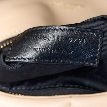Saint Laurent Lambskin Quilted Toy Loulou Puffer Monogram Chain Satchel Dark Beige 8 of 12