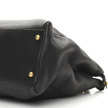 Fendi Cuoio Romano Selleria Large Peekaboo Iconic Satchel Black Moro 6 of 16