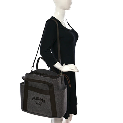 Hermes Felt Sac De Pansage Groom Bag Acier 2 of 10