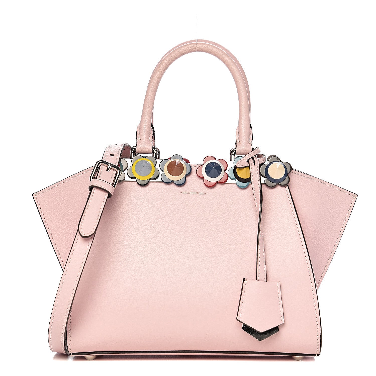 Fendi Vitello Dolce Plexiglass Flowerland Studded Mini 3Jours Tote Peonia Multicolor 1 of 9