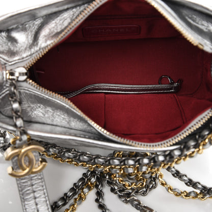 Chanel Metallic Aged Calfskin Quilted Small Gabrielle Hobo Silver 5 of 9